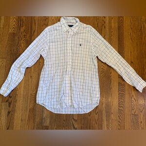 Ralph Lauren White and Blue Plaid Shirt